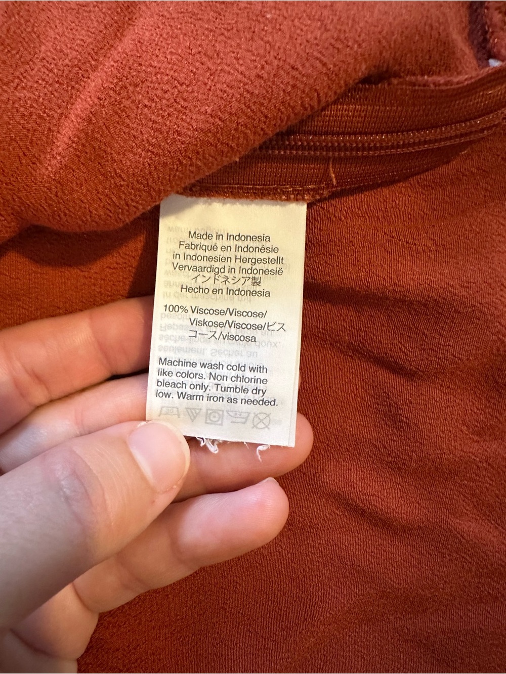 Madewell Rust Red Button-Front Ruffle Sleeve Blouse - Picture 4 of 4